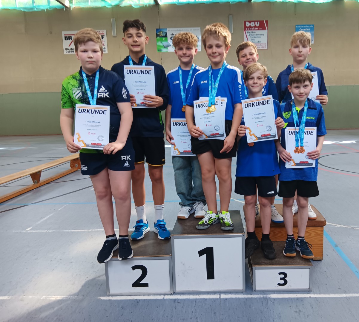 Die Siegerehrung der Jugend 13 im Doppel bei den Jungen - Foto von Ines Mietzsch