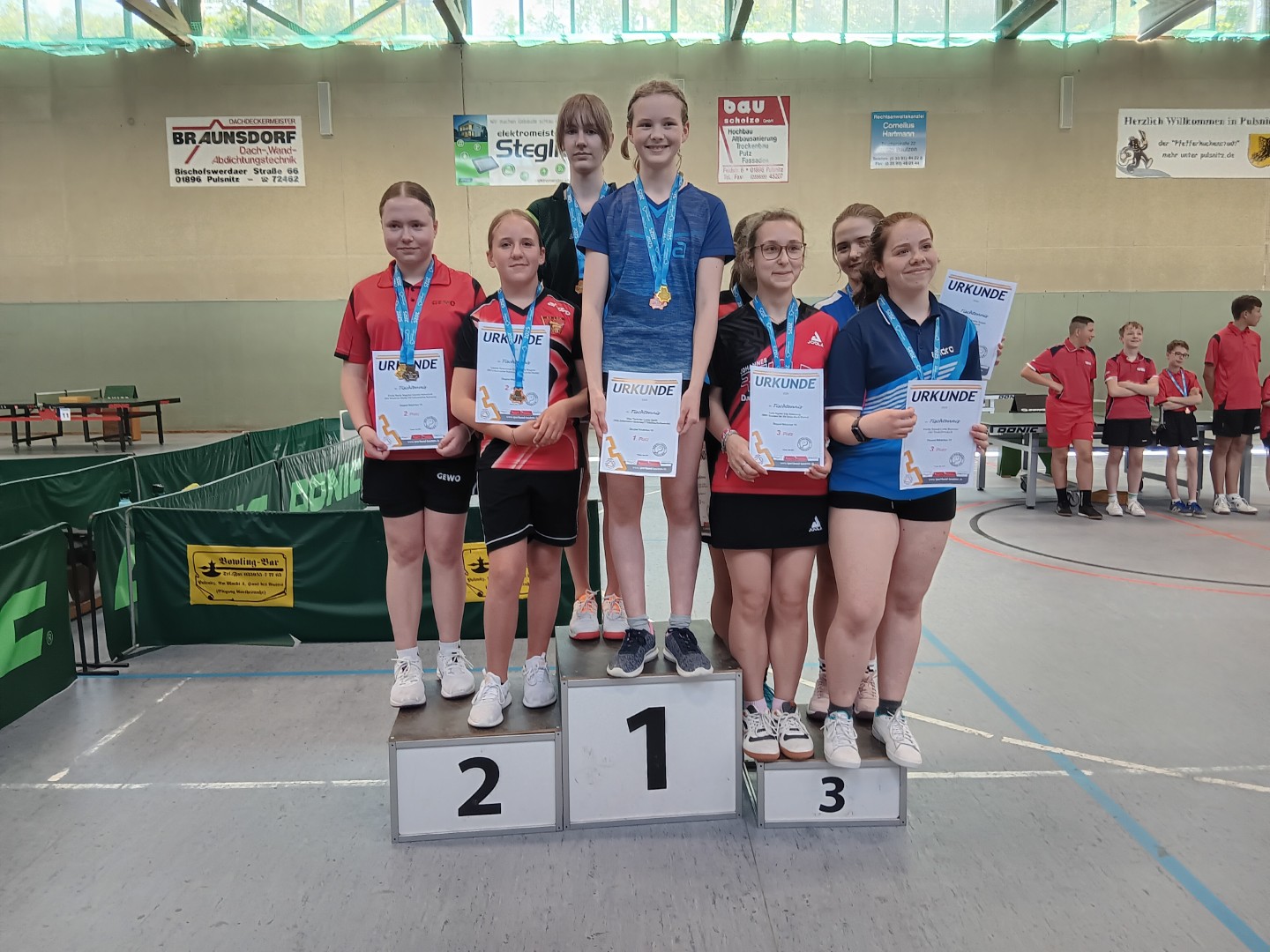 Die Siegerehrung der Jugend 15 im Doppel bei den Mädchen - Foto von Ines Mietzsch